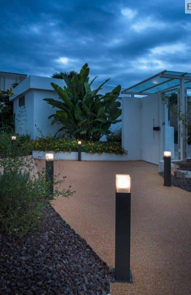 GRAFIT 60 Outdoor floor lamp, TC-DSE, IP44, anthracite, energy-saving bulb, dimensions L/W/H 12/12/60 cm, maximum wattage: 11 W