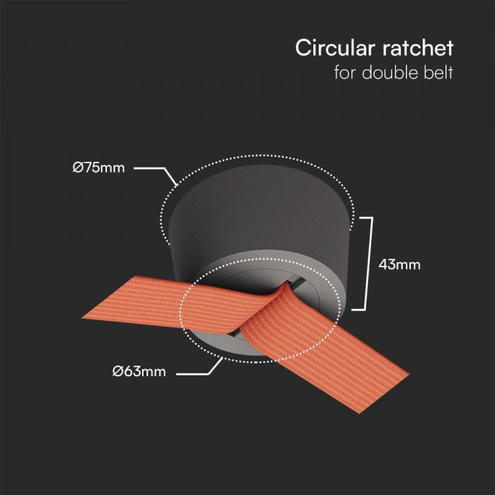 Tillbehör för armaturer av magnetväv, V-TAC, IP20, svart