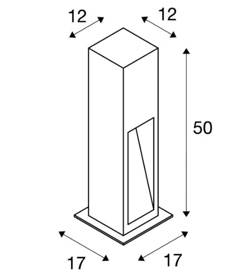 9W(330Lm) ARROCK STONE uz virsmas montējams LED gaismeklis,  granīts,  IP55, IK02, silti balta gaisma 3000K