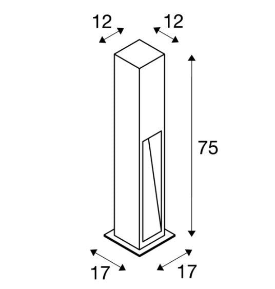 9W(330Lm) ARROCK STONE uz virsmas montējams LED gaismeklis,  granīts,  IP55, IK02, silti balta gaisma 3000K