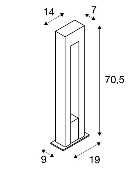 MAX 35W GU10 ARROCK ARC surface-mounted LED luminaire, granite, IP44, IK02