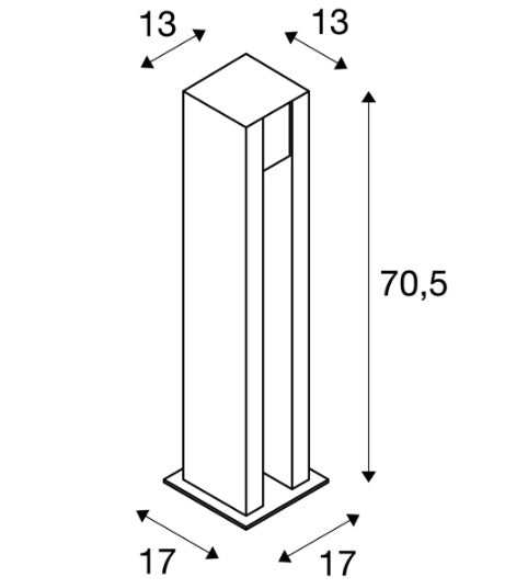 Накладной светодиодный светильник 4W GU10 ARROCK SLOT, гранит, IP55