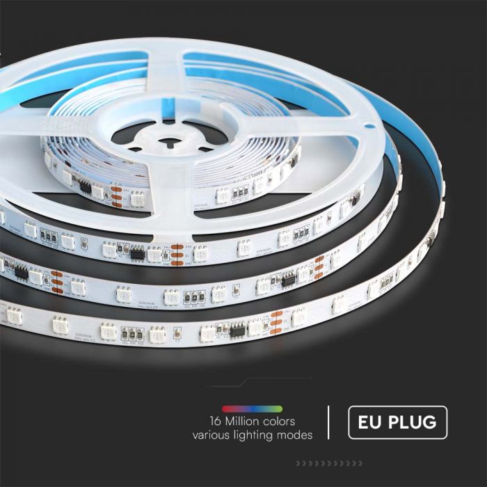 SUPERACTION_13W 24V 60 LED SMD5050 Комплект лент 5м с 1 контроллером Wi-Fi и Bluetooth, Magic Home Pro, IP20, V-TAC, цвет RGB