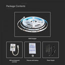 13W 24V 60 LED SMD5050 Lentes komplekts 5m ar 1 Wi-Fi un Bluetooth kontrolieri,  Magic Home Pro, IP20, V-TAC, RGB krāsains