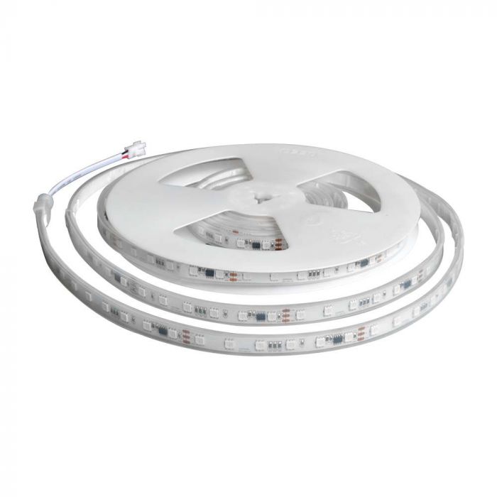 13W 24V, 60 LED SMD5050 Ribbon kit 5m koos 1 Wi-Fi ja Bluetooth kontrolleriga, IP65, V-TAC, RGB värvus