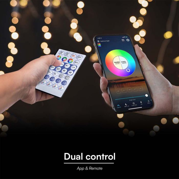 13W 24V, 60 LED SMD5050 Ribbon kit 5m koos 1 Wi-Fi ja Bluetooth kontrolleriga, IP65, V-TAC, RGB värvus