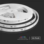 13W 24V, 60 LED SMD5050 Ribbon kit 5m koos 1 Wi-Fi ja Bluetooth kontrolleriga, IP65, V-TAC, RGB värvus
