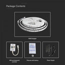 13W 24V, 60 LED SMD5050 Tape set 5m with with 1 Wi-Fi and Bluetooth controller, IP65, V-TAC, RGB colored