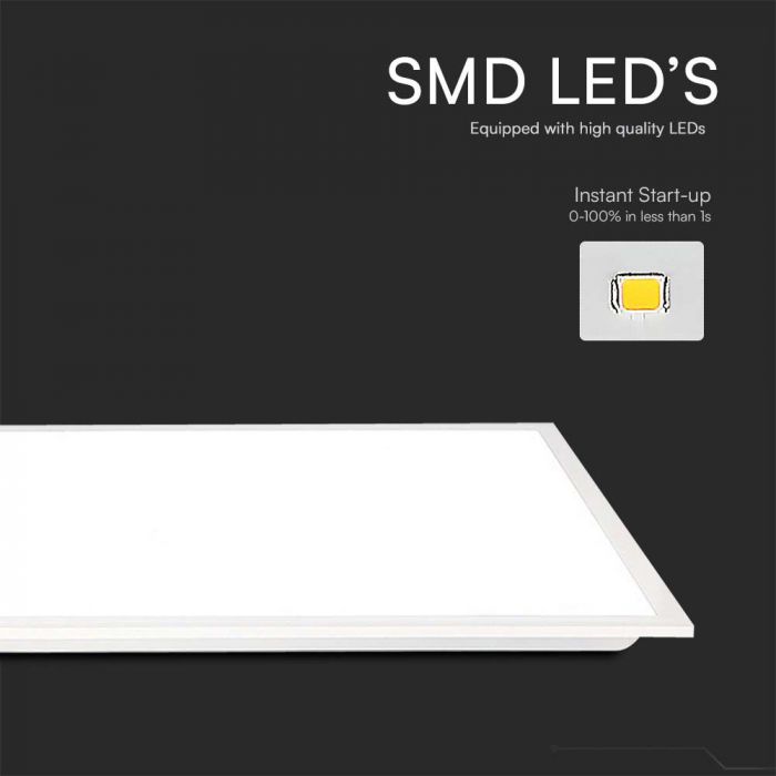 40W (4800Lm) LED-panel 1195x295x30mm, V-TAC, IP20, 5 års garanti, 6500K kallvitt ljus, levereras med strömförsörjningsenhet