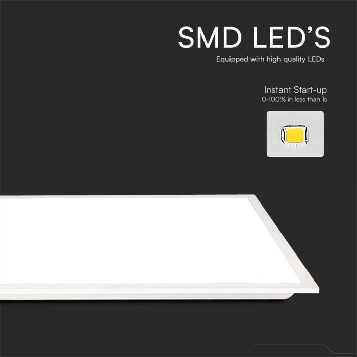 40W(4800Lm) LED panel 1195x295x30mm, V-TAC, IP20, 5 years warranty, neutral white light 4000K, supplied with power supply unit