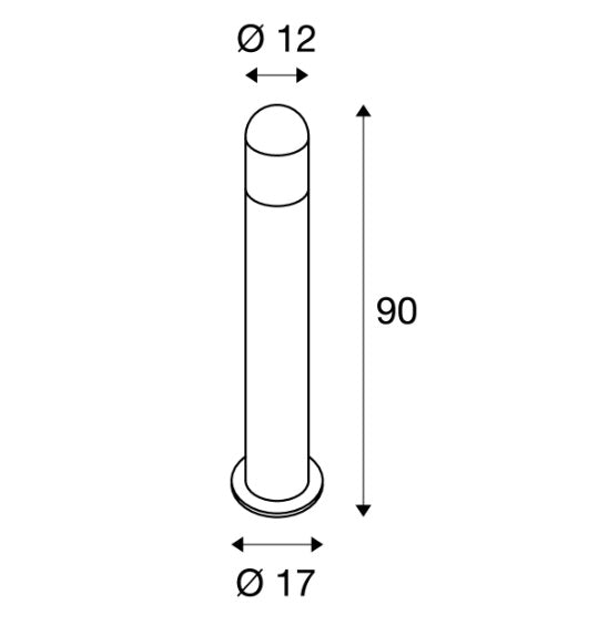 24W max E27 C-POL Surface mounted LED luminaire, anthracite, IP54, IK03
