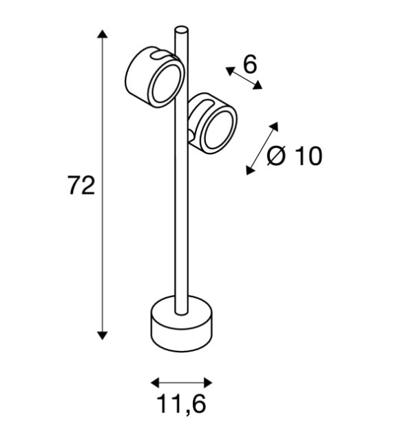 MAX 9W GX53 SITRA SL 360 LED-pindvalgusti, antratsiit, IP44