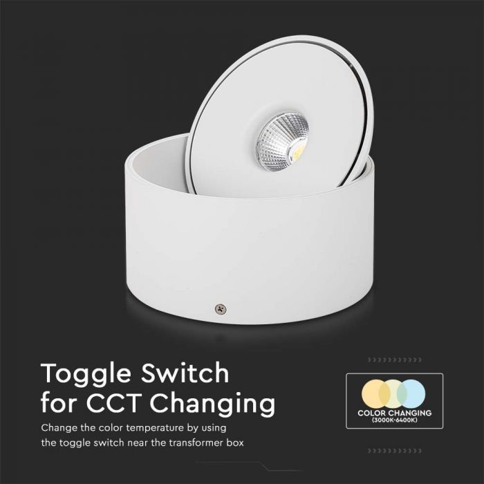 20W(1408Lm) COB LED laevalgusti, V-TAC, ümmargune, valge, 3IN1