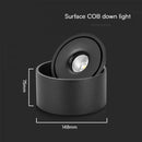 20W(1408Lm) COB LED virsapmetuma griestu gaismeklis, V-TAC, apaļš, melns, 3IN1