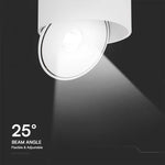 30W(2500Lm) COB LED ceiling luminaire, V-TAC, round, white, 3IN1