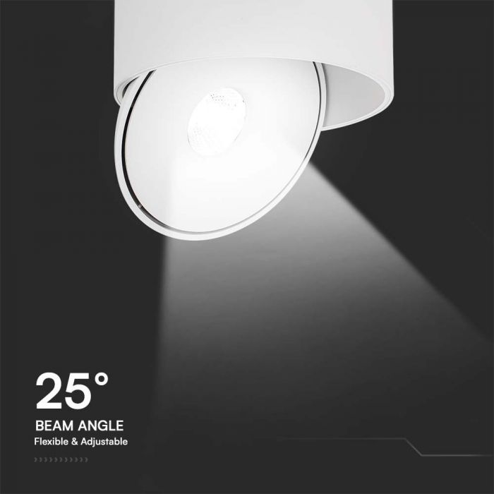 30W(2500Lm) COB LED ceiling luminaire, V-TAC, round, white, 3IN1