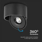 Потолочный светильник 30W(2500Lm) COB LED, V-TAC, круглый, черный, 3IN1