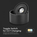 Потолочный светильник 30W(2500Lm) COB LED, V-TAC, круглый, черный, 3IN1