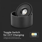Потолочный светильник 30W(2500Lm) COB LED, V-TAC, круглый, черный, 3IN1