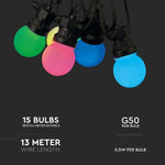 13m string 15 G50 0.5W(30Lm) RGB lambid