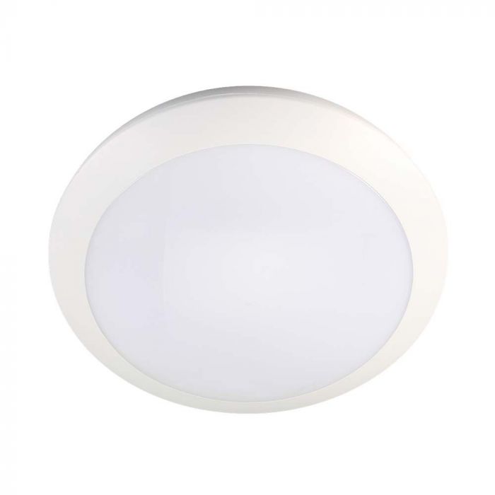20W (1850Lm) kuppelvalgusti mikrolaineanduriga, 5lux, 15lux, 50lux, 2000lux (optio), seinale 5-15m, lakke 2-8m, 10s/90s/3 min/10 min (valikuline), 0,6-1,5m/s, valge, IP66.