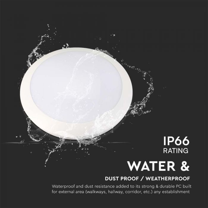 20W(1850Lm) dome light with microwave sensor, 5lux, 15lux, 50lux, 2000lux (optio), Wall 5-15m, Ceiling 2-8m, 10s/90s/3 min/10 min (optional), 0.6-1.5m/s, white, IP66