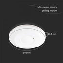 1000W microwave motion sensor, Max 2000W, 360°, white, IP20, V-TAC, white