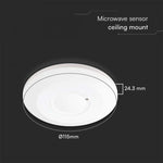 1000W mikroviļņu kustību sensors,  Max 2000W, 360°, balts, IP20, V-TAC, balts
