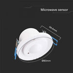 300W microwave motion sensor, Max 1200W, 360°, white, IP65, V-TAC