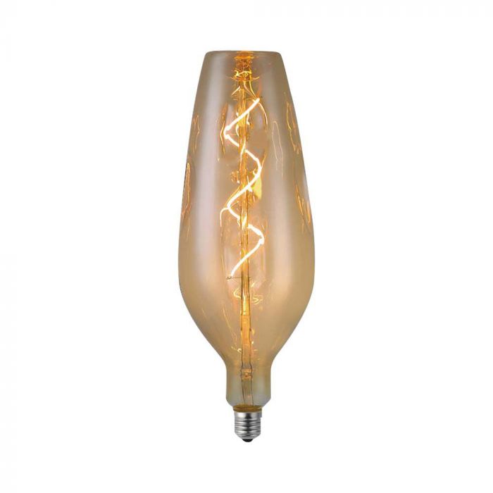 E27 4W(250Lm) LED Bulb Filament Amber, B125, V-TAC, IP20, Warm white light 2700K