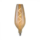 E27 4W(250Lm) LED Bulb Filament Amber, B125, V-TAC, IP20, Warm white light 2700K