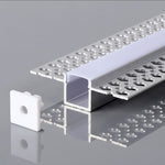 2m infälld aluminiumprofil med diffusor, 2000x55x15mm, IP20, silver