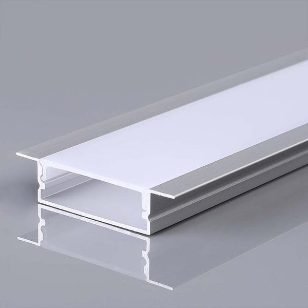2m built-in aluminum profile with diffuser, 2000x30x10mm, IP20, silver color