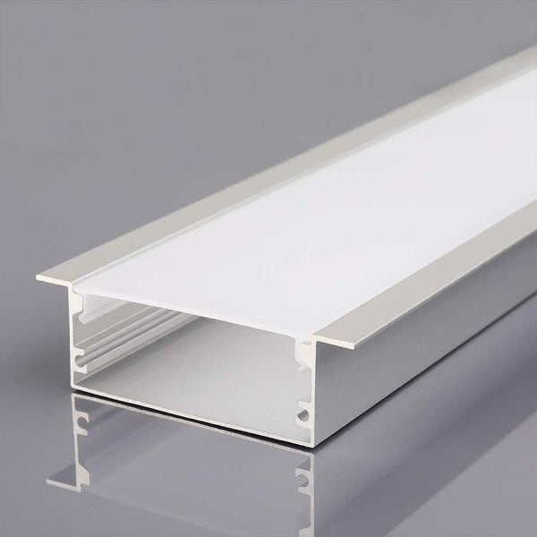 2m built-in aluminum profile with diffuser, 2000x50x10mm, IP20, silver color