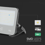 50W(6750Lm) 135LM/W LED CREE prožektors bez kustību sensora, V-TAC, IP65, garantija 6 gadi, melns korpuss ar pelēku stiklu, silti balta gaisma 3000K
