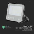 50W(6750Lm) 135LM/W LED CREE prožektors bez kustību sensora, V-TAC, IP65, garantija 6 gadi, melns korpuss ar pelēku stiklu, silti balta gaisma 3000K