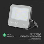 50W(6750Lm) 135LM/W LED CREE prožektors bez kustību sensora, V-TAC, IP65, garantija 6 gadi, melns korpuss ar pelēku stiklu, silti balta gaisma 3000K