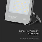 50W(6750Lm) 135LM/W LED CREE prožektors bez kustību sensora, V-TAC, IP65, garantija 6 gadi, melns korpuss ar pelēku stiklu, silti balta gaisma 3000K