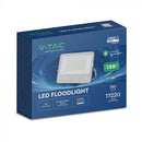 150W(20250Lm) LED prožektors, V-TAC VT-44153, CREE SMD, IP65, IK05, melns korpuss ar pelēku stiklu, 331x47x278mm, 220–240V, 115°, 135Lm/W, 1m kabelis, 6 gadu garantija, auksti balta gaisma 6500K