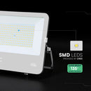 150W(20250Lm) LED prožektors, V-TAC VT-44153, CREE SMD, IP65, IK05, melns korpuss ar pelēku stiklu, 331x47x278mm, 220–240V, 115°, 135Lm/W, 1m kabelis, 6 gadu garantija, auksti balta gaisma 6500K