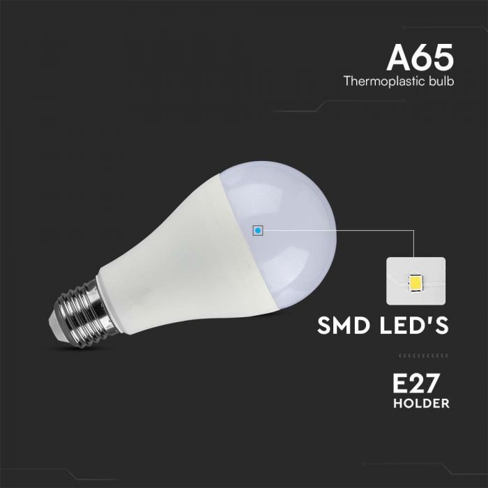 E27 15W(1521Lm) V-TAC SAMSUNG LED Spuldze, A65, IP20, neitrāli balta gaisma 4000K