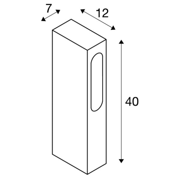 8W(160Lm) SLOTBOX 40 pinnapealne LED-valgusti, antratsiit, IP44, IK04, soe valge valgus 3000K