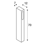 Накладной светодиодный светильник 8W(160Lm) SLOTBOX 70, антрацит, IP44, IK04, теплый белый свет 3000K