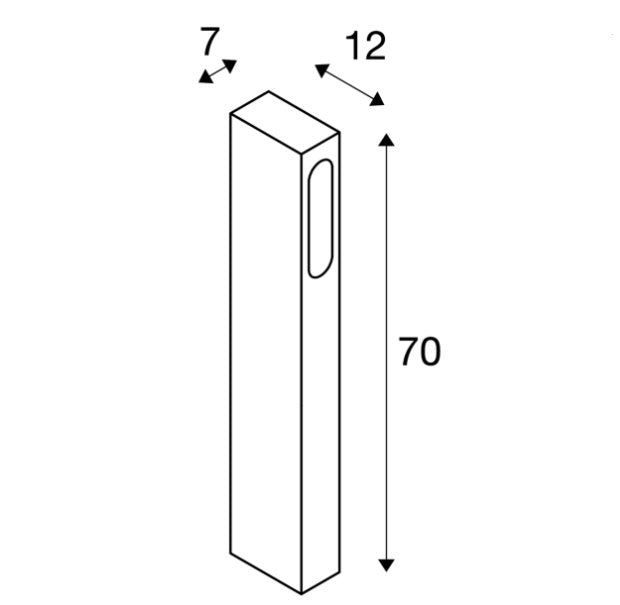 Накладной светодиодный светильник 8W(160Lm) SLOTBOX 70, антрацит, IP44, IK04, теплый белый свет 3000K