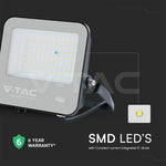 50W(6750Lm) 135LM/W LED CREE prožektors bez kustību sensora, V-TAC, IP65, garantija 6 gadi, melns korpuss ar pelēku stiklu, auksti balta gaisma 6500K