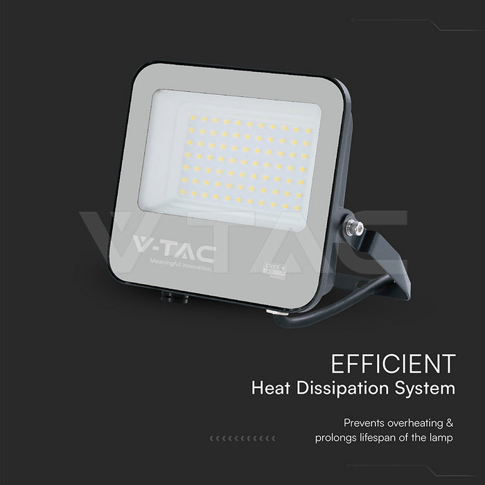 50W(6750Lm) LED prožektors bez kustības sensora, V-TAC, IP65, auksti balta gaisma 6500k