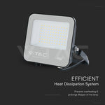 50W(6750Lm) 135LM/W LED CREE prožektors bez kustību sensora, V-TAC, IP65, garantija 6 gadi, melns korpuss ar pelēku stiklu, auksti balta gaisma 6500K