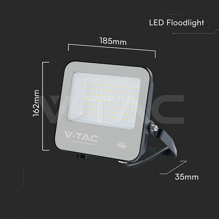 50W(6750Lm) LED prožektors bez kustības sensora, V-TAC, IP65, auksti balta gaisma 6500k