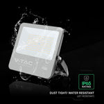100W(13500Lm) 135LM/W LED CREE prožektors bez kustību sensora, V-TAC, IP65, garantija 6 gadi, melns korpuss, neitrāli balta gaisma 4000K