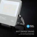 100W(1350Lm) LED prožektors, V-TAC, IP65, melns, auksti balta gaisma 6500K